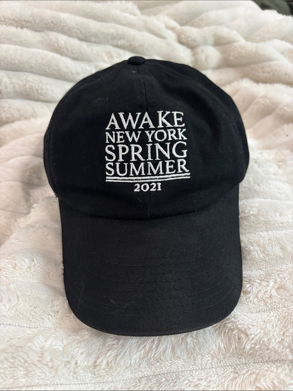 Awake NY Black Baseball Cap with White Embroidered Logo